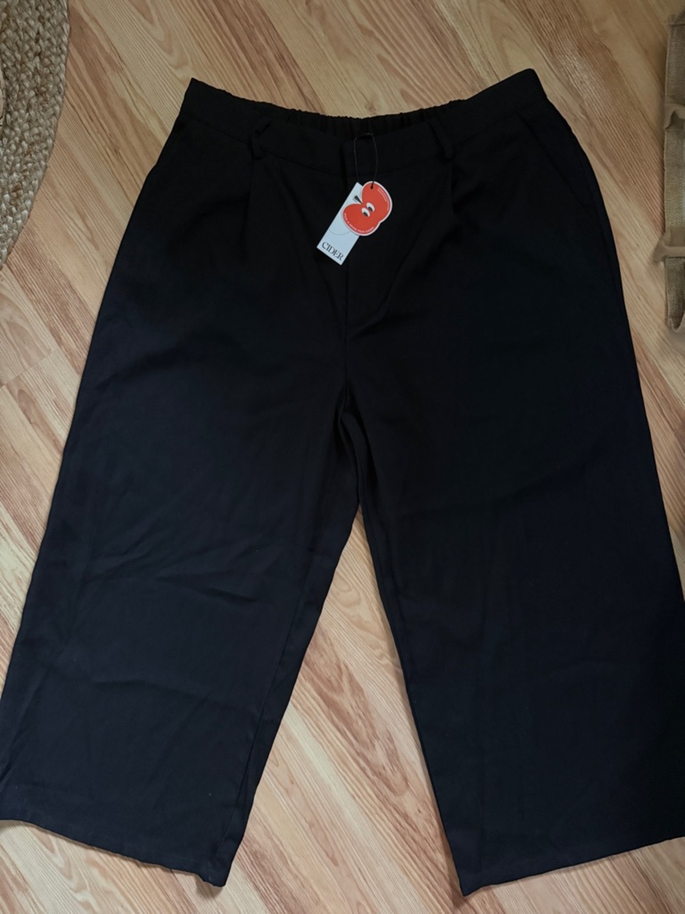 NWT Cider Elastic Waist Wide-Leg Pants in Black / Size 2XL